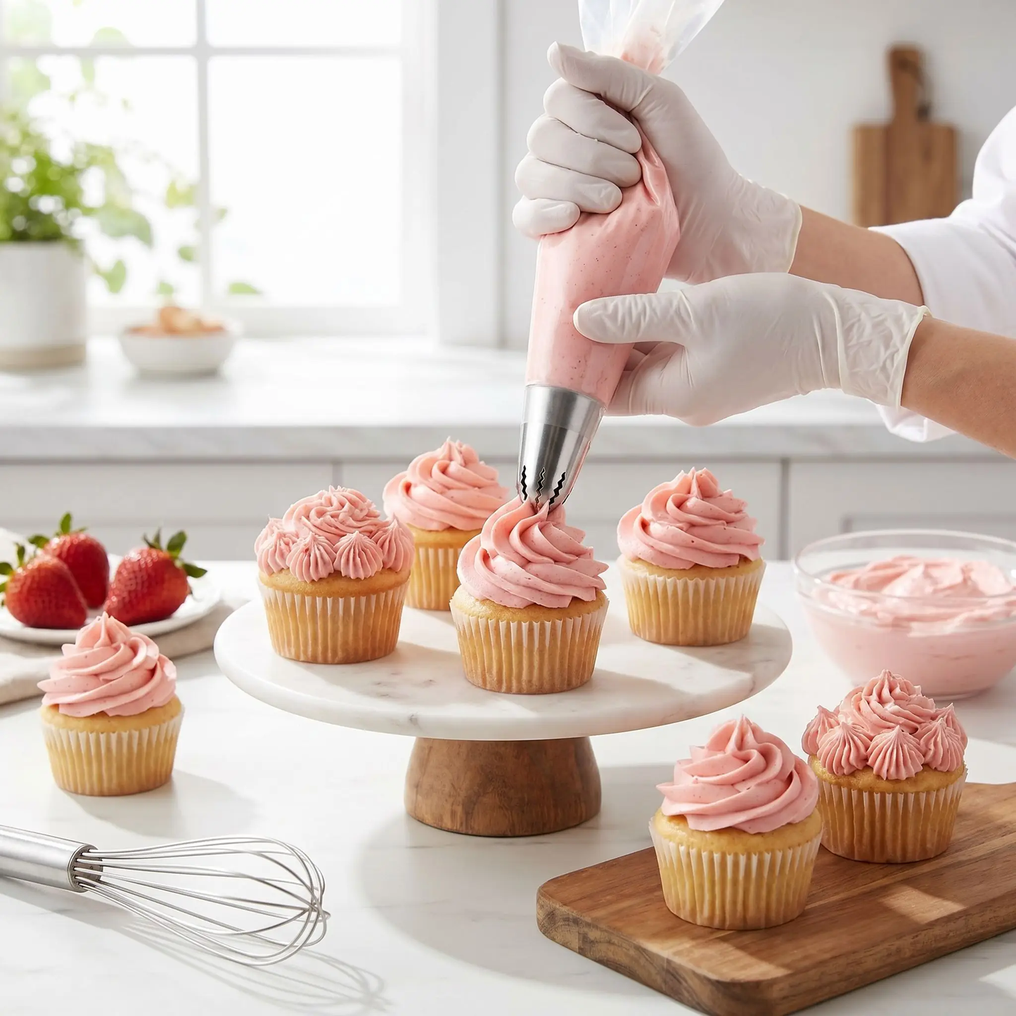 cupcakes décorer avec douille patisserie