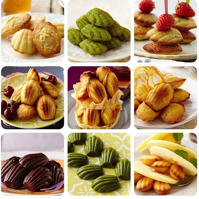 différents type madeleines faites avec moule a madeleine