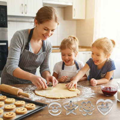 emporte piece maman filles préparent biscuit