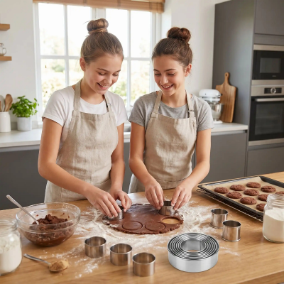 emporte piece rond filles font biscuits