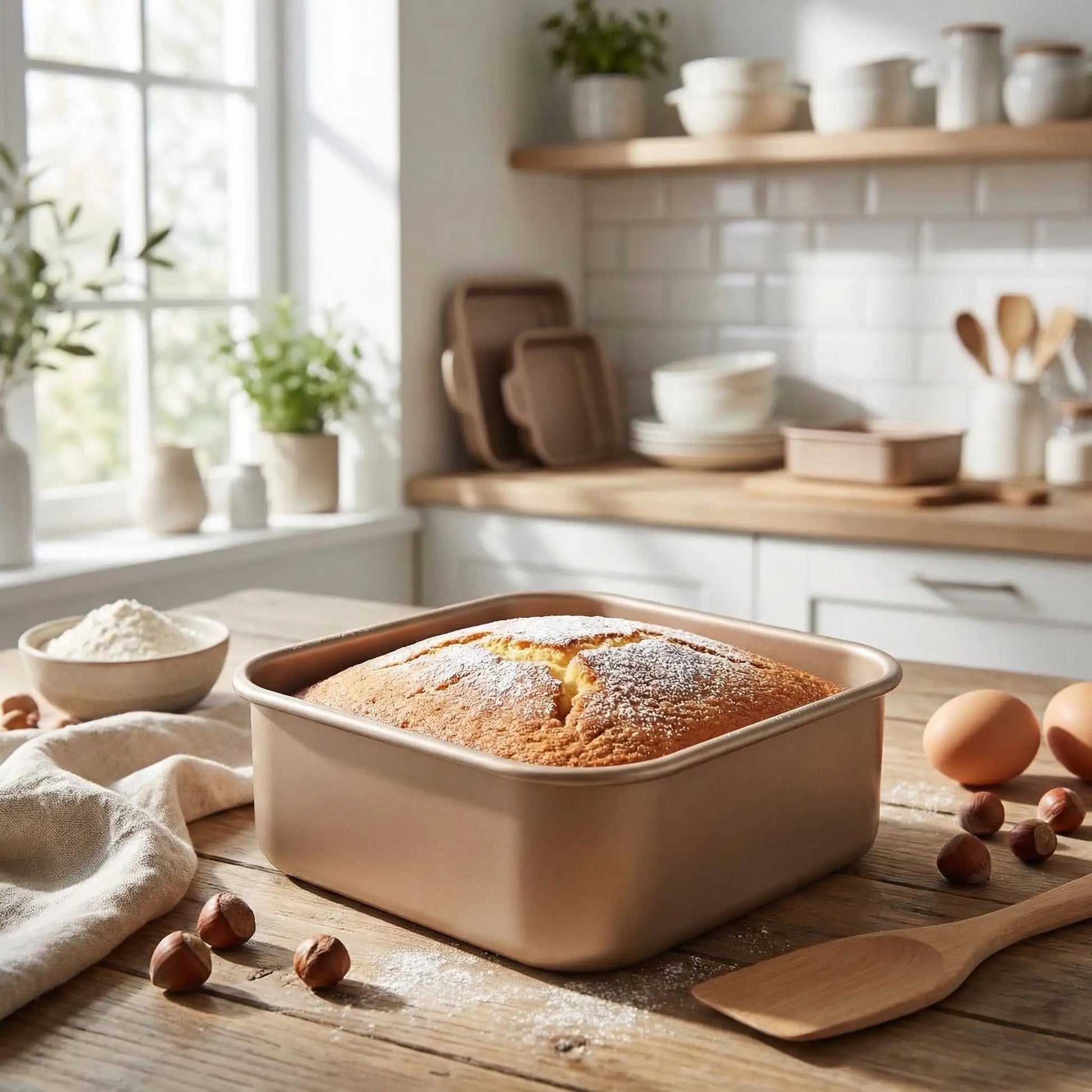 gâteau préparé avec moule à manqué carré
