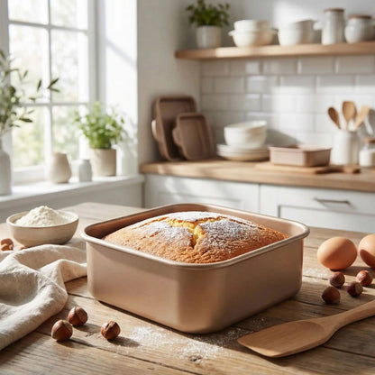 gâteau préparé avec moule à manqué carré