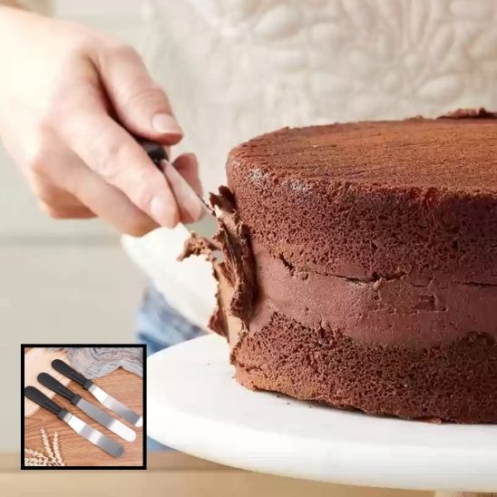 glaçage gateau chocolat avec spatule coudée