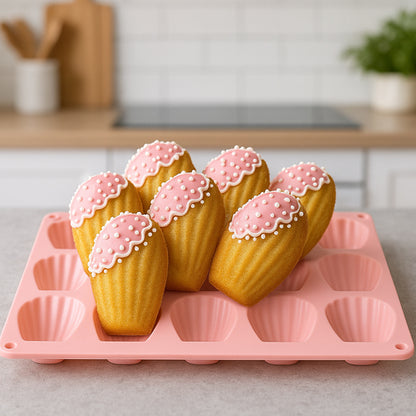 madeleines décorés dans moule a madeleine