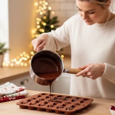 moule à chocolat brun en silicone brun thème noël
