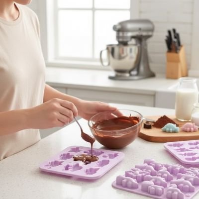Moule à chocolat silicone mauve 