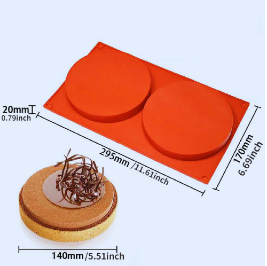 moule à gateau en silicone 2 cavités