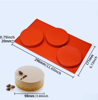 moule à gateau en silicone 3 cavités