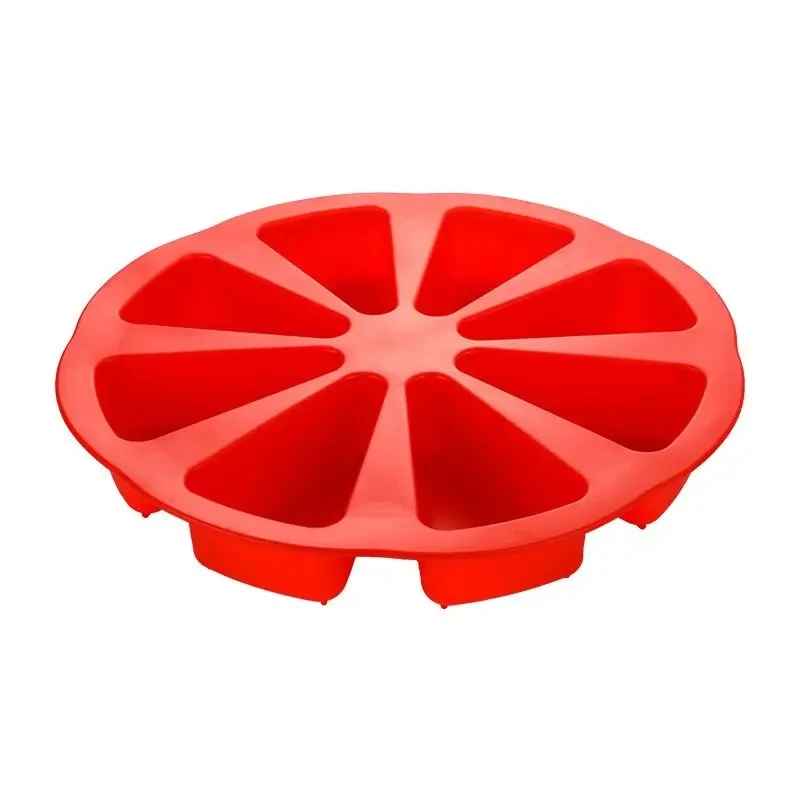 moule a gateau rouge silicone huit cavités