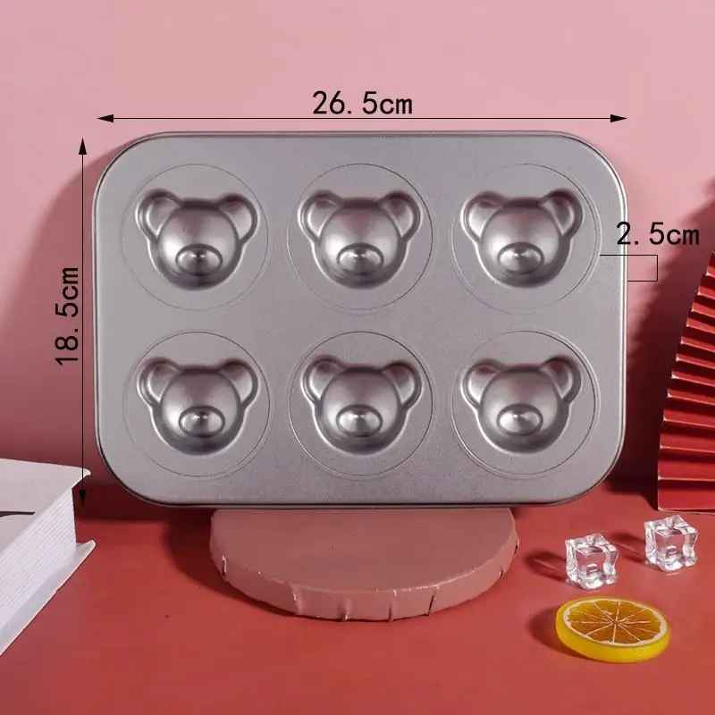 moule a madeleine six cavités format ours gris