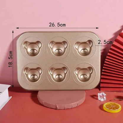 moule a madeleine six cavités format ours or