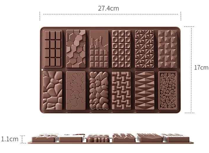 moule tablette chocolat 12 motifs variés
