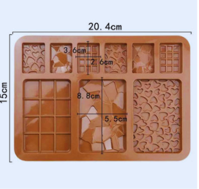 moule tablette chocolat brun 9 cavités