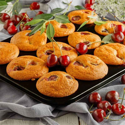 muffins au cerises avec moules à  muffins