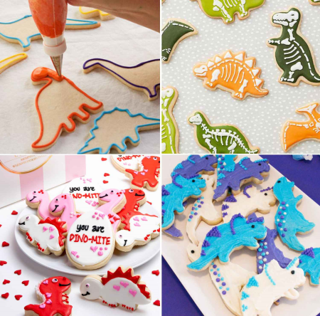 plusieurs dinosaures faites avec emporte piece 