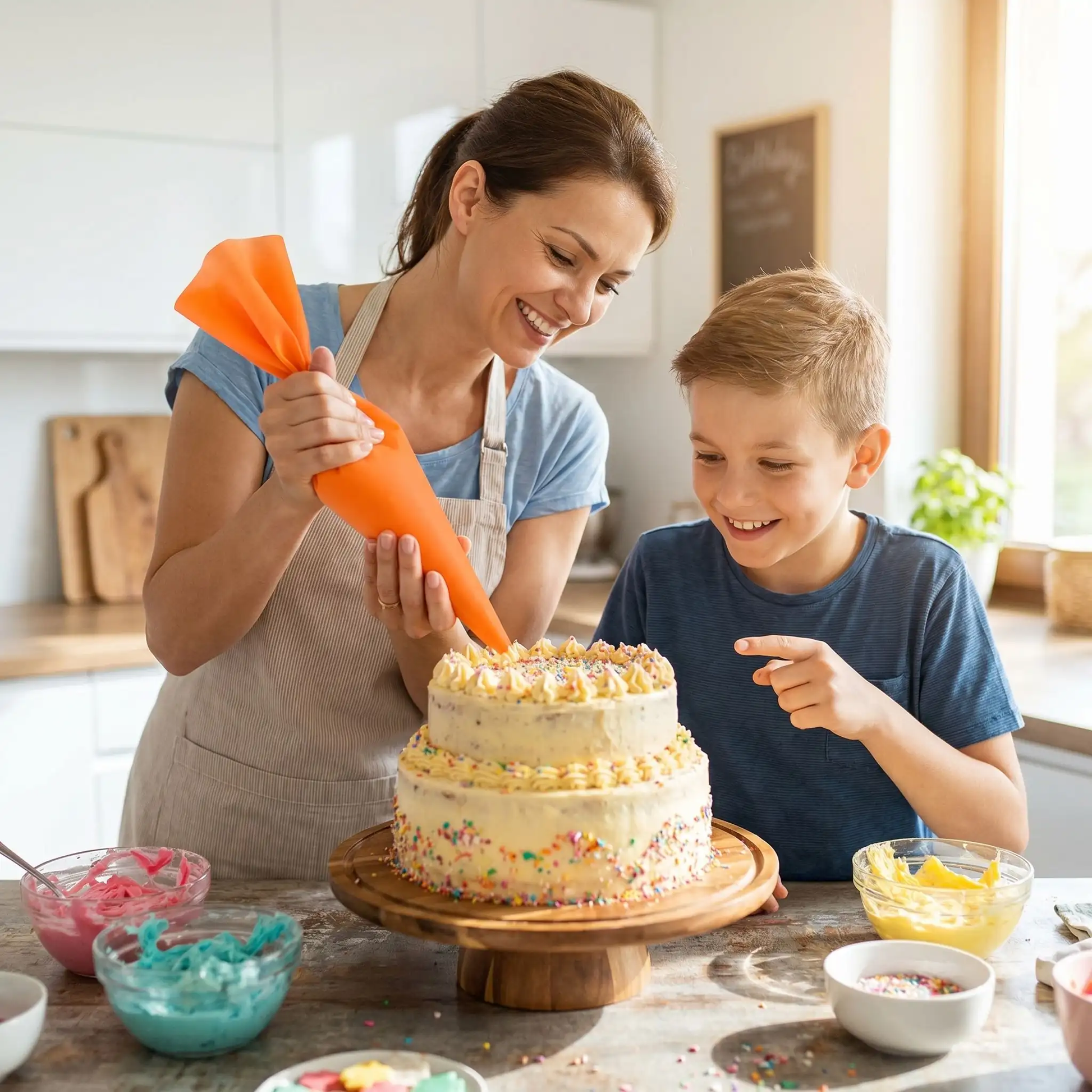 poche a douille pour décorer gâteau anniversaire