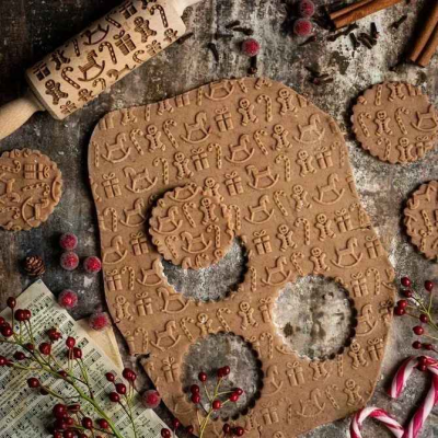 rouleau patisserie motif canne noël